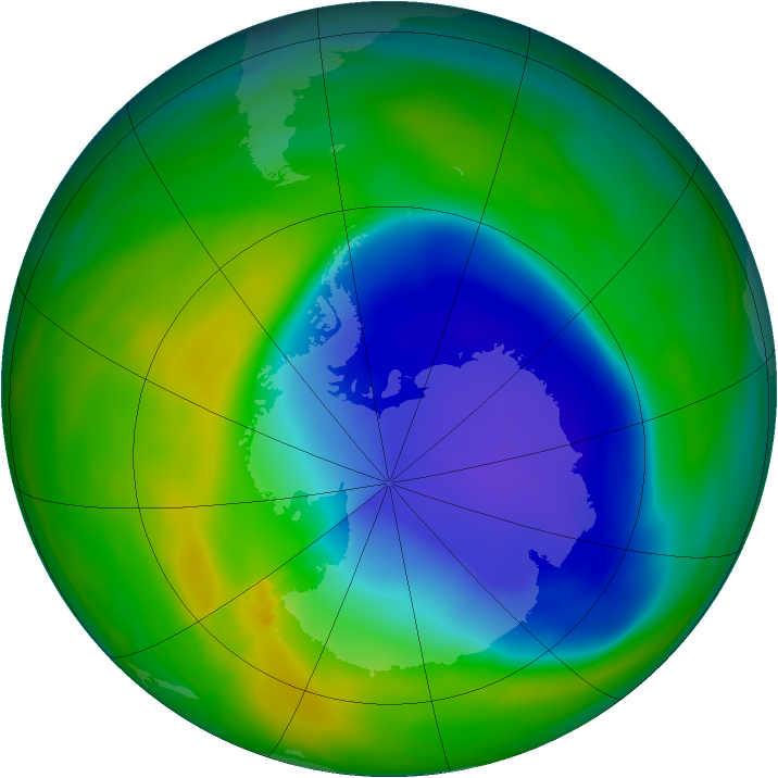 Antarctic ozone map for 17 November 1998